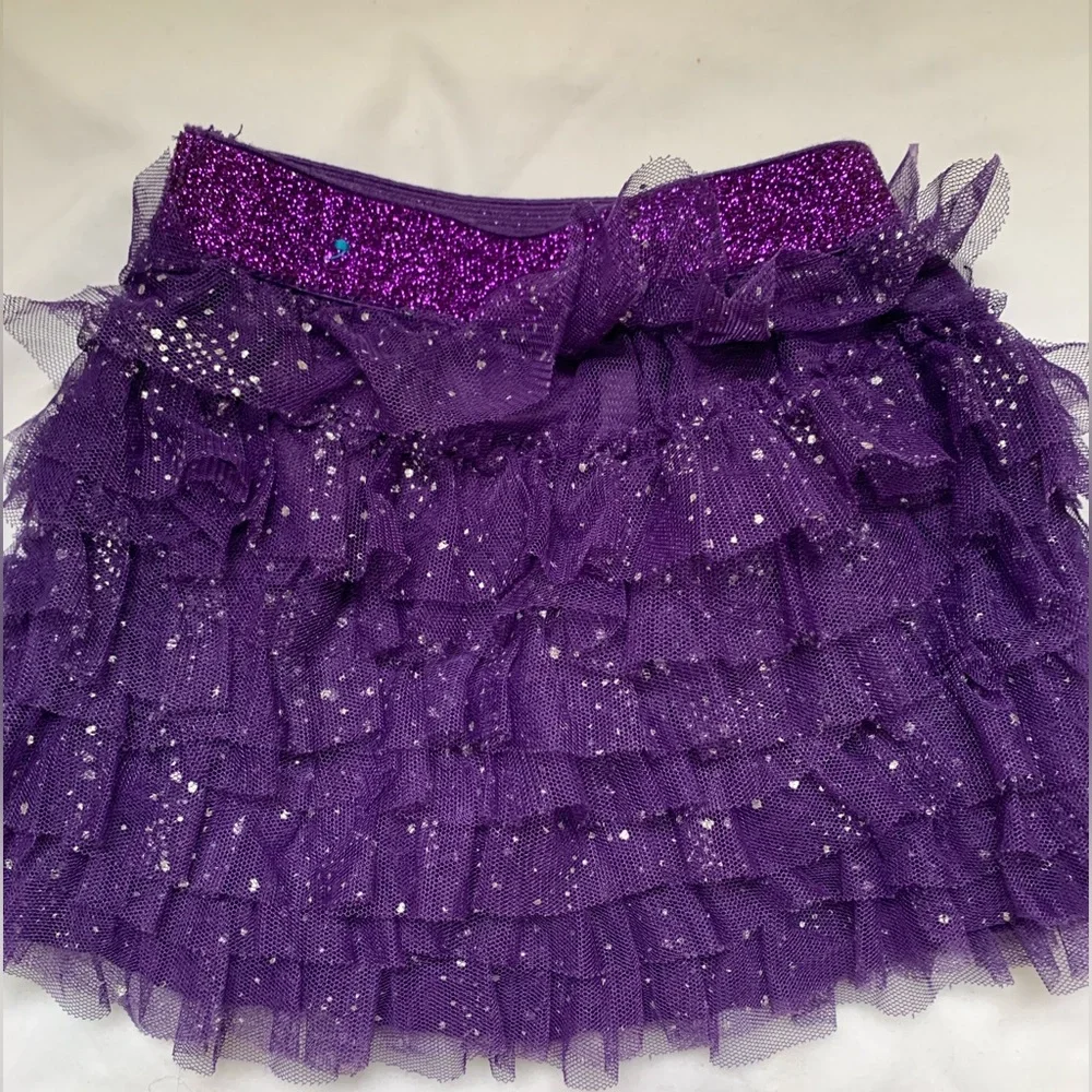 The Children’s Place purple sparkly ruffle skirt 6-9 months